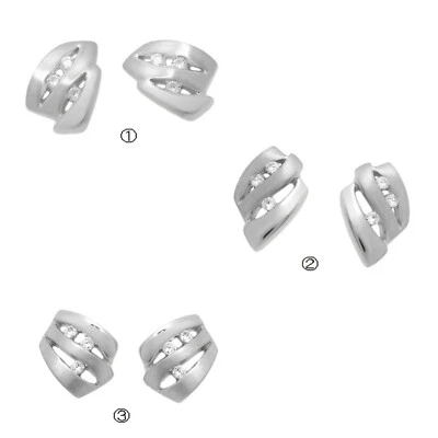 Moderno Orecchini Vero Argento Diverse Modelli con Zirconia Pietre Orecchini - Immagine 1 di 4