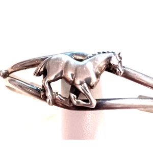 Sterling Silver galloping horse cuff bracelet (1249) - Picture 1 of 5