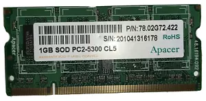 Apacer (2 x 1 GB) 667MHz PC2-5300 Non ECC CL5 200-Pin DDR2 Laptop SO-DIMM Memory - Picture 1 of 2