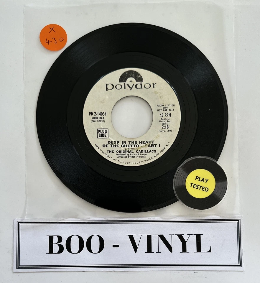 The Original Cadillacs-Deep In The Heart Of The Ghetto 7” Promo Soul Vinyl VG+ - Image 1 of 4