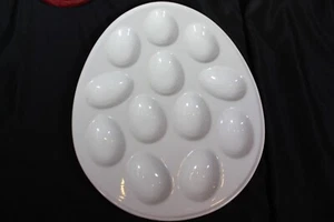 Cordon Bleu Devilled Egg Tablett weiß Porzellan eiförmig Servierteller 12 Stellen - Bild 1 von 5