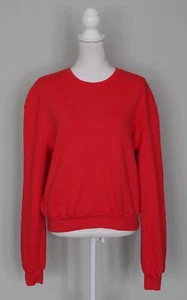 Sudadera de hombro 100 % algodón roja abullonada, talla 1 pequeña S - Imagen 1 de 9