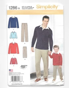 Simplicity 1286, Boy's and Men's Pants and Knit Shirt, Size 4-8, 34-46, Sewing - Picture 1 of 5