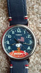 Timex Snoopy Peanuts Space 🌌 USA Landing On Moon 🚀 🌙  Blue 💙 Watch TW2T92200