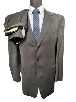 HART SCHAFFNER MARX Hombre Marrón Lana Plisado 2 piezas Traje 44R Chaqueta 38x31 Pantalón Foto 1 de 4