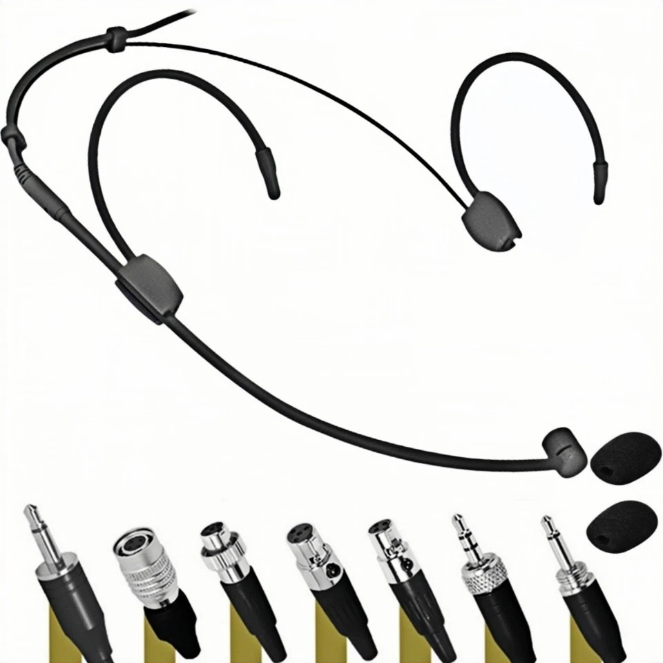 Komfortables schwarzes Doppel-Ohrbügel-Mikrofon für professionellen Audioeinsa