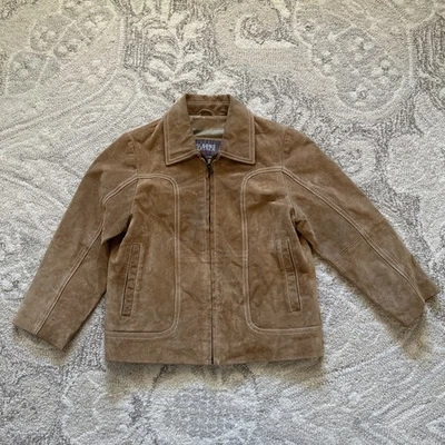 Chaqueta de cuero de gamuza marrón Wilson vintage para niños talla S Foto 1 de 4