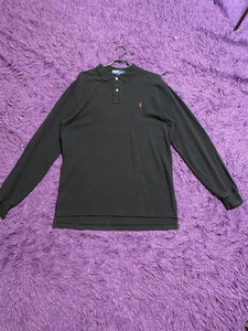 Polo Ralph Lauren Hombre L Manga Larga Camiseta Algodón Envejecido Raro Y2K Hype - Imagen 1 de 12