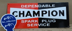 Champion Spark Plugs Porcelain Enamel Sign 24 x 10 Inches 1 Sided - Picture 1 of 6