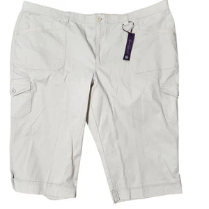 Gloria Vanderbilt Capri Shorts Größe 24 W cremefarben mit Taschen - Bild 1 von 12