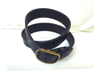 Cabela's Hombre Negro Pesado Cuero Cinturón Talla 42 Latón Hebilla 1.5" Ancho Trabajo Foto 1 de 4