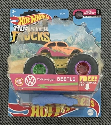 Volkswagen Beetle 21/75 Hot Wheels Monster Trucks 2021 con auto aplastable Foto 1 de 4
