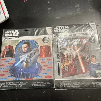 KIT DE DECORACIÓN DE BANNER DE PARED STAR WARS (5 piezas) ~ Suministros para fiestas de cumpleaños y más Foto 1 de 4