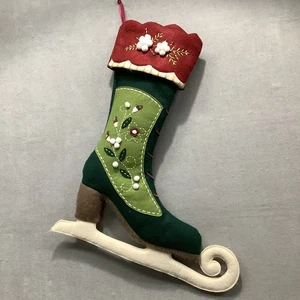 DAMEN SCHLITTSCHUH Vintage Look Full Size Filz Weihnachtsstrumpf - Satinfutter - Bild 1 von 7