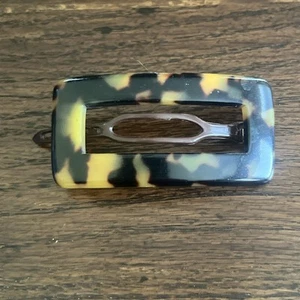 Charles Wahba Vintage Tortoiseshell Hair Barrette Clip France Rectangle - Picture 1 of 7