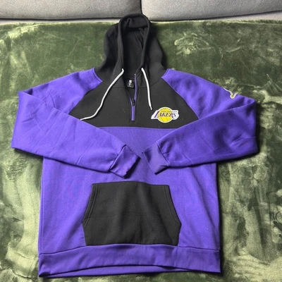 Sudadera con Capucha Los Angeles Lakers XL NBA Cuarto Cremallera Púrpura Negra Logo Bordado Foto 1 de 4