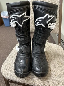 ALPINESTARS TECH 4S Motocross ATV MX Off-road Boots Youth Kids Size 2 Black - Foto 1 di 21
