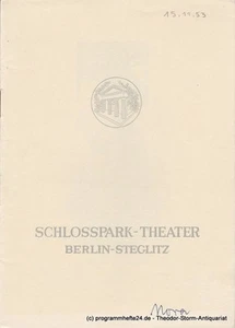 Programmheft NORA oder Ein Puppenheim. Schlosspark – Theater Berlin 1953 - Bild 1 von 1