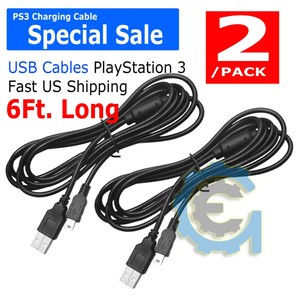 Sony Playstation PS3 Wireless Controller Remote Control USB Charger Cable Cord