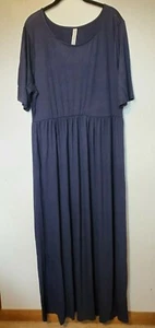 Vestido para mujer Zenana Outfitters talla grande 3X maxi calce y vestido fluido manga corta - Imagen 1 de 6