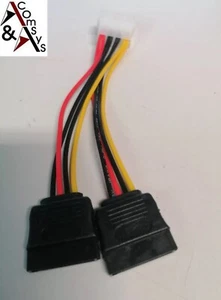 15cm IDE auf 2X SATA Stromkabel / Adapter 4Pin Molex zu 15Pin SATA #I2S - Bild 1 von 3