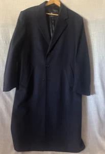 Burberry of London Men's Navy Wool Cashmere Trench Coat Sz M 25 PTP 47 L DS36 - Picture 1 of 4