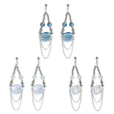 Lightweight Dangle Earrings with Unique Lava Tassels Chain Accessory for Ladies - Image 1 of 4