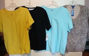 4 Ladies Plus Size 2X Short Sleeve Tops & Tee Shirts Mixed Lot 8 - Picture 1 of 10