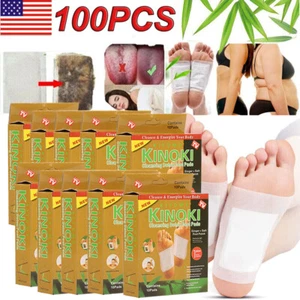 100Pcs Foot Detox Patches Pads Toxins Deep Cleansing Herbal Organic Slimming Pad - Picture 1 of 10