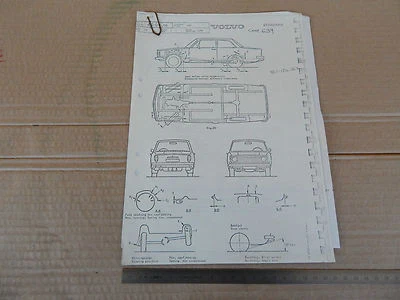 DISEGNO TECNICO E DATI ORIGINALE 1972 VOLVO 142 - Immagine 1 di 4