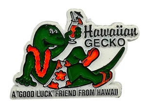 Hawaiian Gecko A Good Luck Friend From Hawaii Rubber Magnet Vintage - Picture 1 of 3