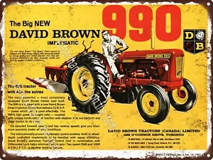 1963 New David Brown 990 Implematic tractor Farming Farm Metal Sign 9x12" A367 - Picture 1 of 1