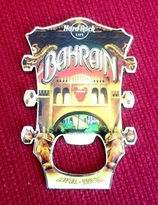 HRC Hard Rock Cafe Bahrain Magnet Bottle Opener Headstock Guitar Head - Picture 1 of 3