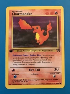 1ª Edición Charmander 50/82 Team Rocket Set Raro Tarjeta Pokémon De Colección - Casi Nuevo - Imagen 1 de 2