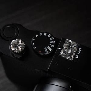 925 Silver Sakura Camera Shutter Release Button Hot Shoe Cover For Fujilm Leica - Bild 1 von 27