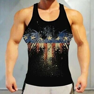 Tank Top Men's Sports Vest Muscle Training Sleeveless Workout Gym Athletic Tee - Picture 1 of 1