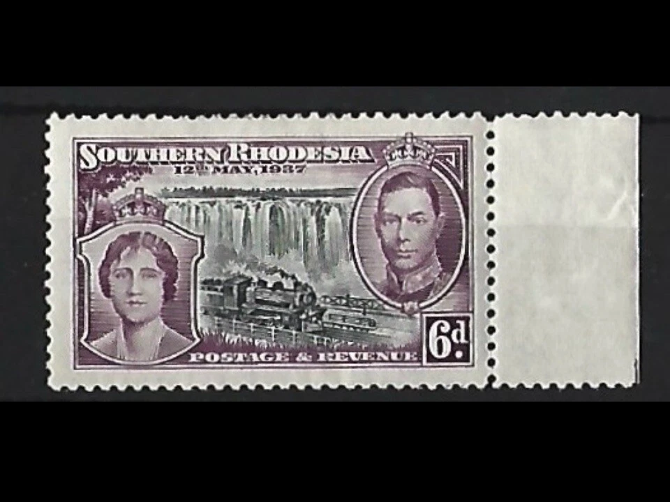 1937 - Southern Rhodesia KGVI Coronation 6d Stamp MH SG#39 - Image 1 of 1
