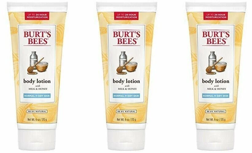 BL Burts 蜜蜂身体乳液牛奶和蜂蜜 6 盎司中性至干性皮肤 -- 三包  — 第 1/1 张图片