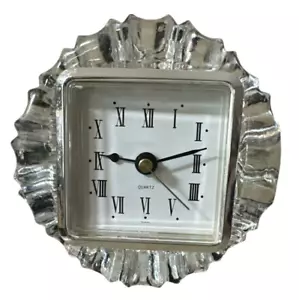 Crystal Clear Shontek DM2000 Quartz Clock in 24% Lead Crystal *READ* Non Working - Picture 1 of 3