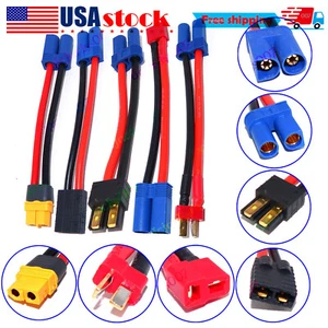 Lipo Battery Adapter EC5 IC5 to TRX Traxxas XT60 T-plug Male female 12AWG - Picture 1 of 21