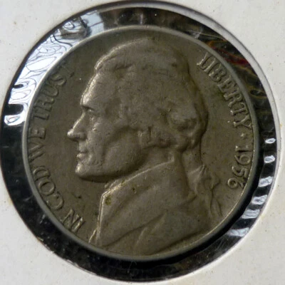 United States, 1956 5 Cents, Jefferson Cupro Nickel 'UNCLEANED' 'VF-EF'. - Image 1 of 2