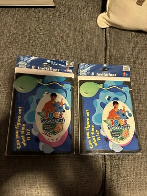 Vintage Hallmark BLUES CLUES Birthday Invitations Cards (2 Packs) NEW - Image 1 of 4