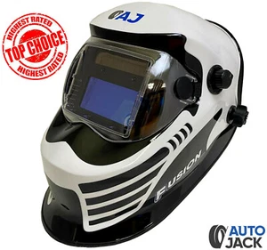 Casco de soldadura blanco Autojack lente de oscurecimiento automático color verdadero e interruptor de molienda - Imagen 1 de 12