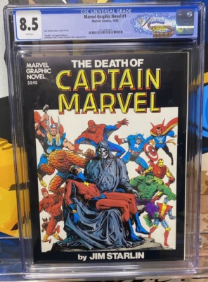 Marvel Graphic Novel #1 CGC 8.5 Death of Captain MARVEL  Fantast Collection Labe - Image 1 of 4