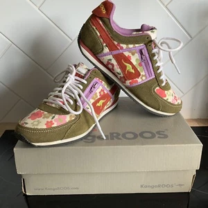 KangaROOS Magnolia Olive Floral Pink Pocket Trainer Sneaker Shoe Boxed VGC UK 3 - Picture 1 of 14