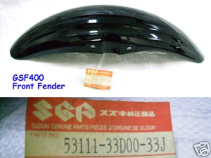 Suzuki GSF250 GSF400 Front Fender NOS Bandit MUD GUARD Cover OEM 53111-33D00-33J - Imagen 1 de 3