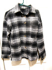 New Uaneo Womens Plaid Button Down Wool Blend Fall Flannel Shirt Jacket Small