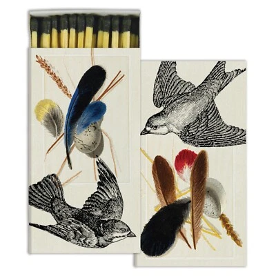 Sparrows and Specimens Set of 2 Large Matchboxes with Wooden Matches - Image 1 of 2