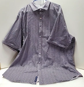 Robert Graham Shirt Mens 3XLTE White Blue Red Modern Americana All Over Print - Picture 1 of 12