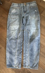 Pantalones de mezclilla utilitarios Anthropologie Pilcro The Wanderer tiro medio pierna relajada talla 30 - Imagen 1 de 7
